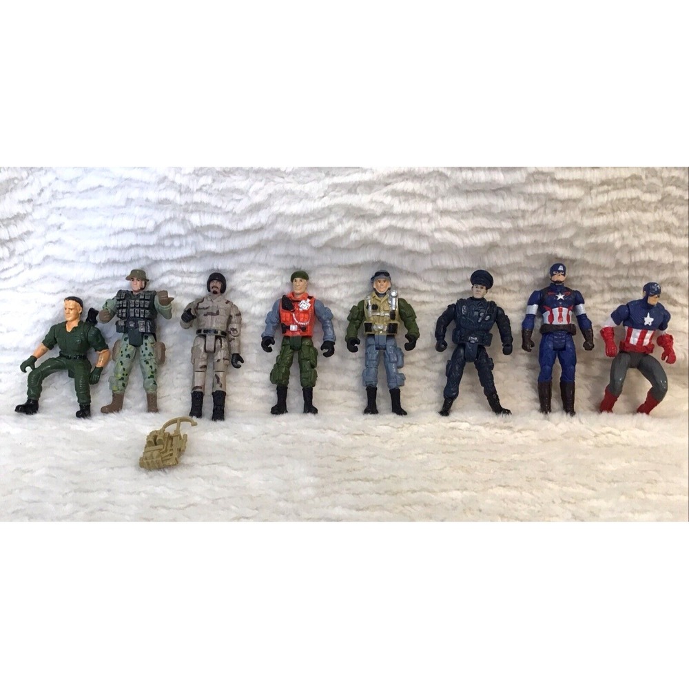 Military‎ Action Figures Chap Mei Soldier Army Special Forces + Marvel, Lot of 8